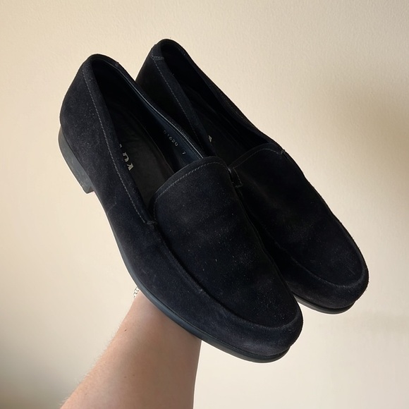 Prada Black Suede Slipper Loafers - Picture 2 of 13